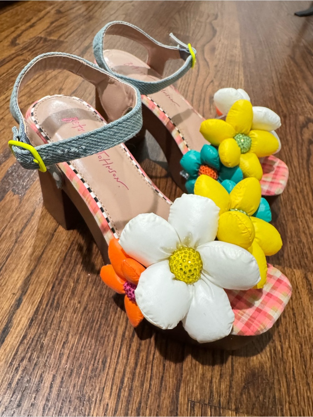 Betsey Johnson Floral Multi-Color Block Heel Sandals